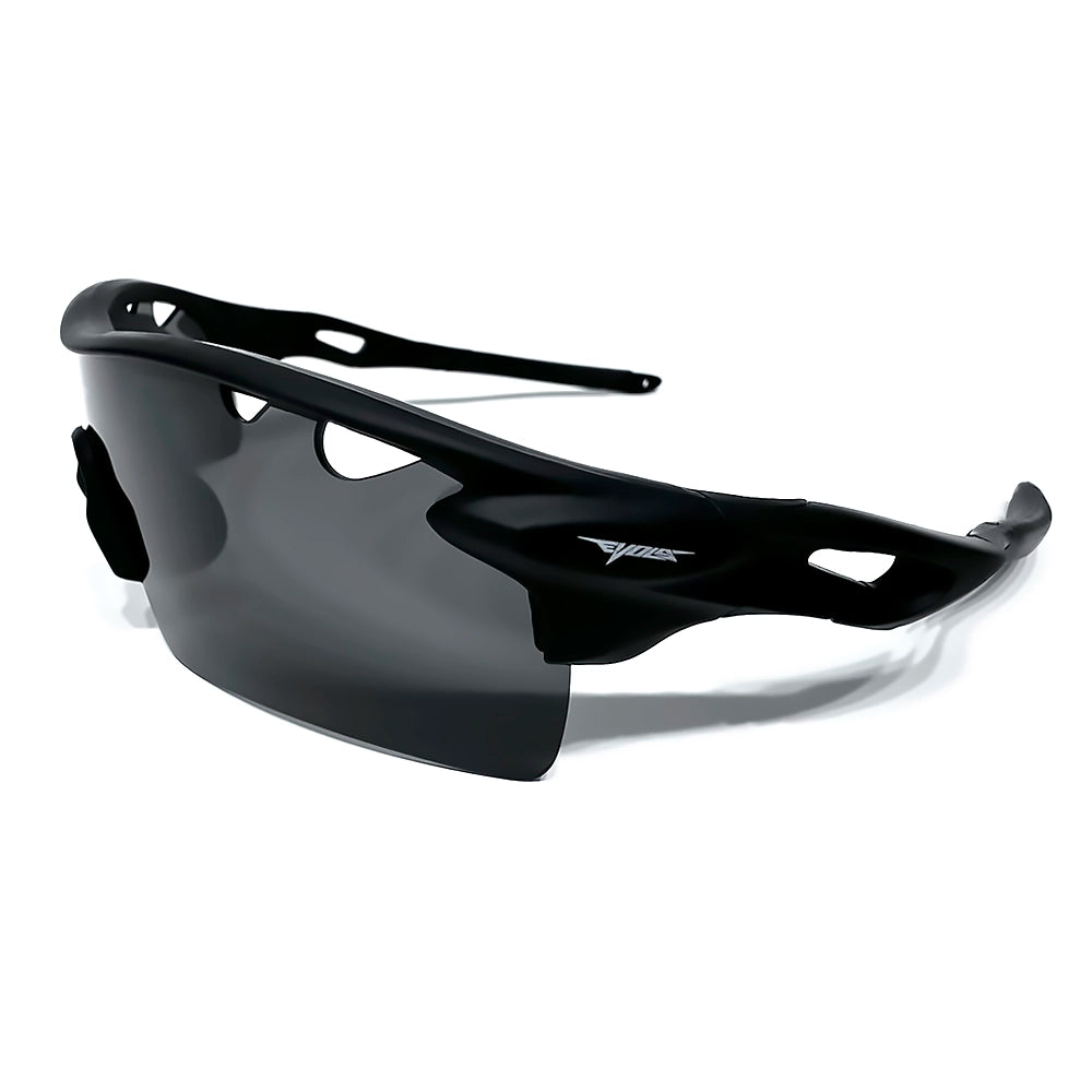 Óculos de sol Sephirot NT Black/Black Evols com armação esportiva envolvente e lente única preta