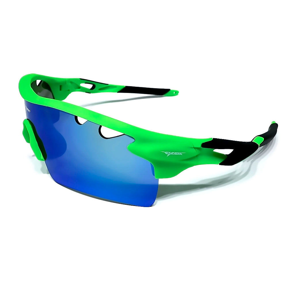 Óculos de sol Sephirot NT Lime Green/Blue Evols com armação verde lima e lente única espelhada azul